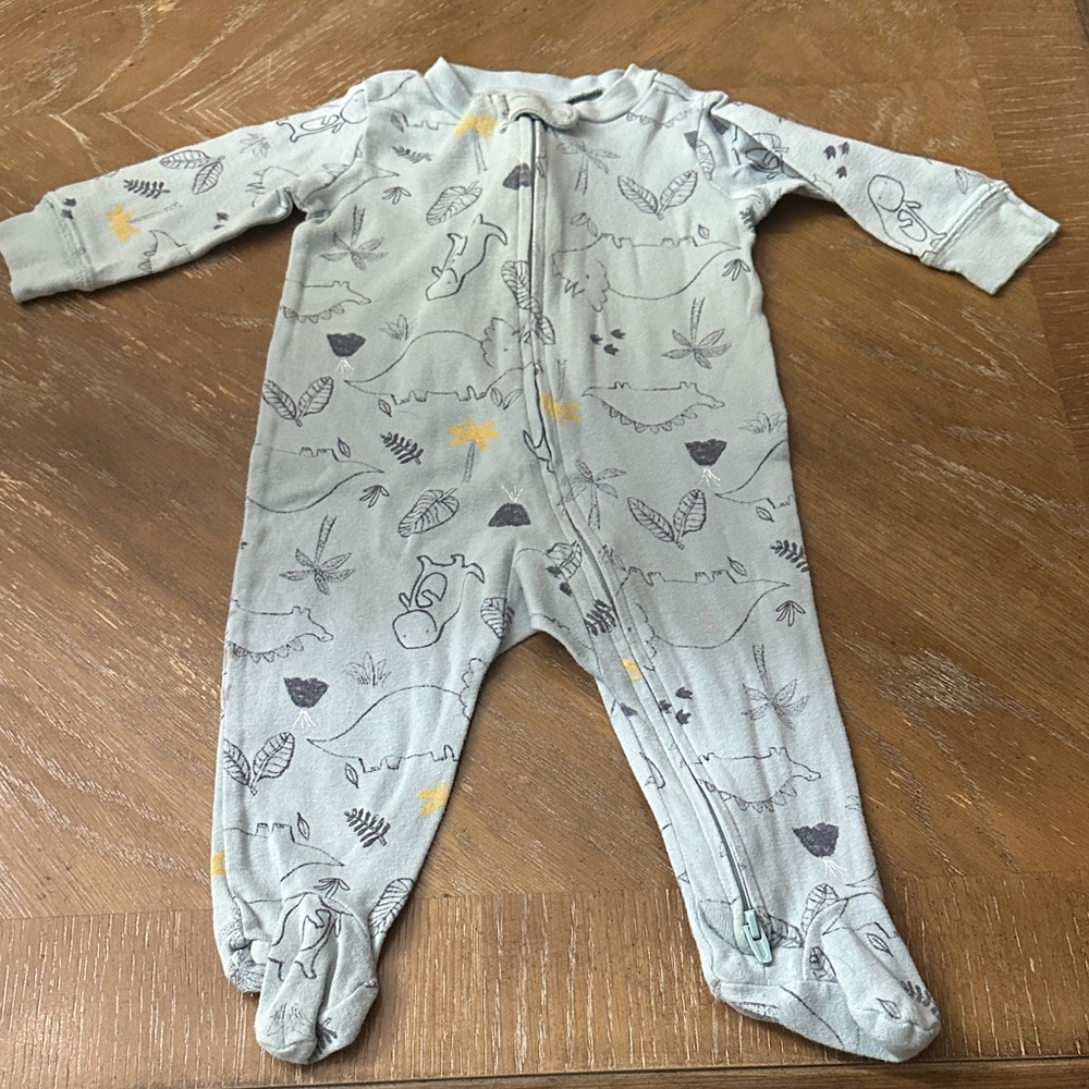 Adorable Green Dinosaur Print Kids One Piece